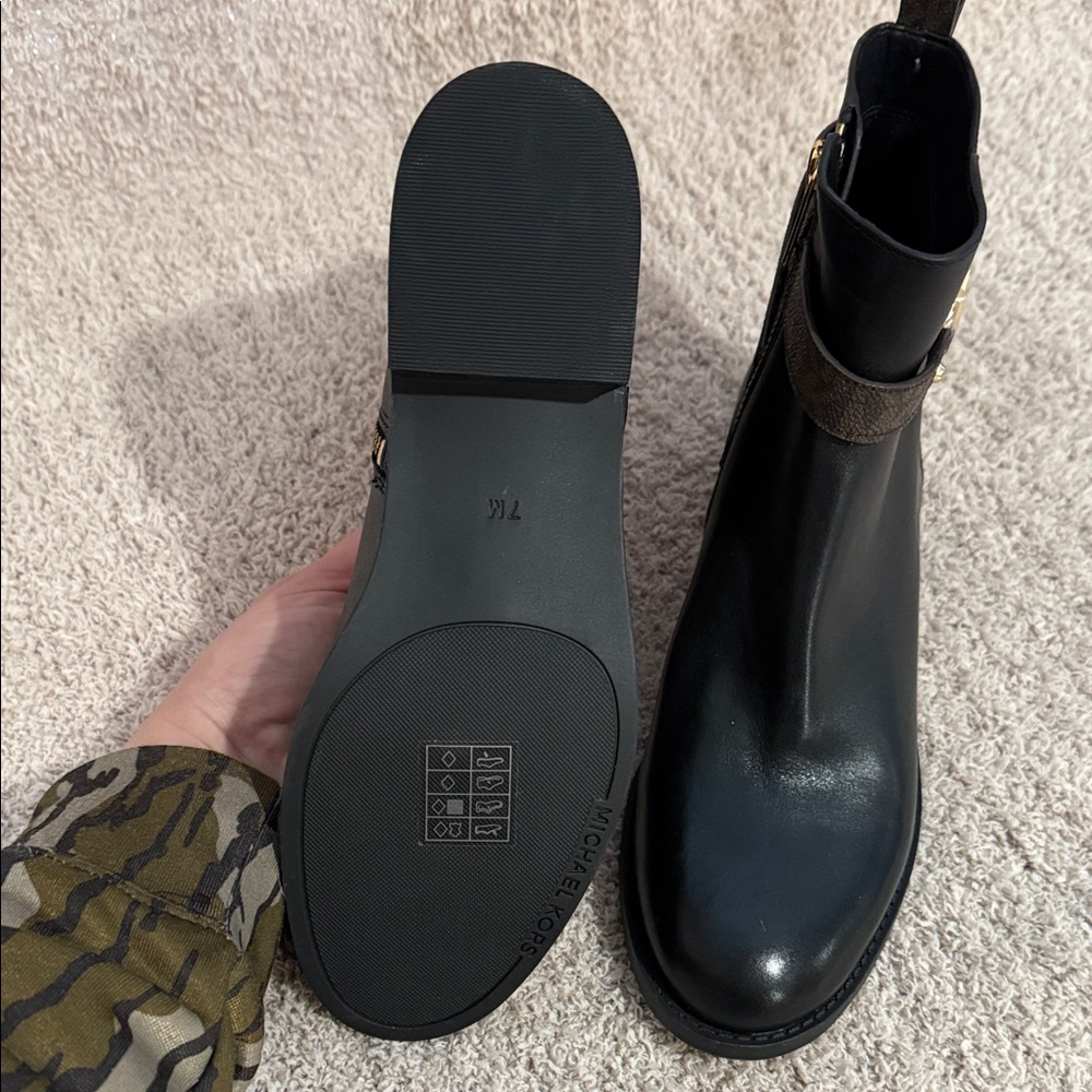 Michael Kors Black and Brown Ankle Boots - Picture 2 of 3